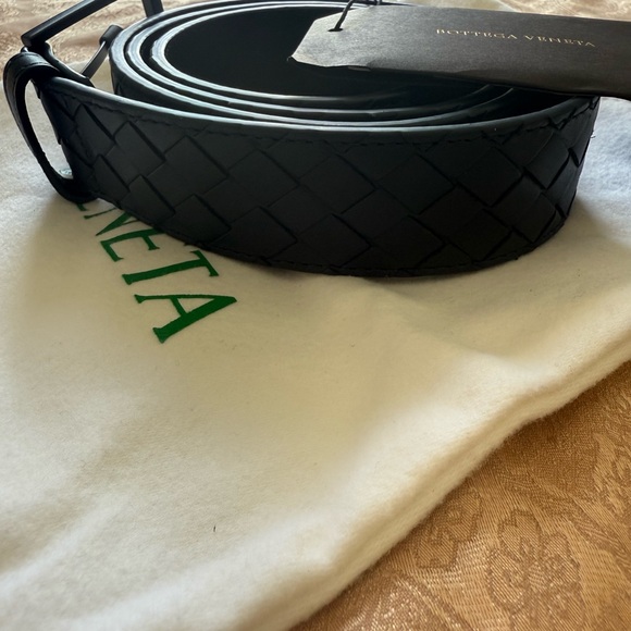 Bottega Veneta Blue Geometric Pattern Belt - Picture 7 of 11